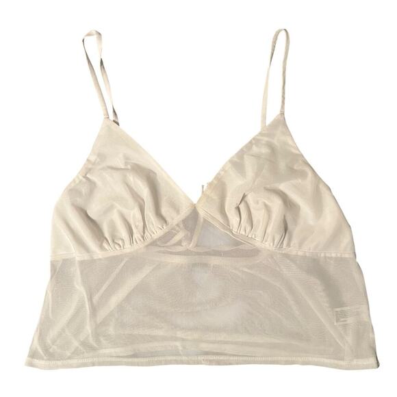 Wild Fable White Mesh Crop Top Cami Size XL - Picture 1 of 3